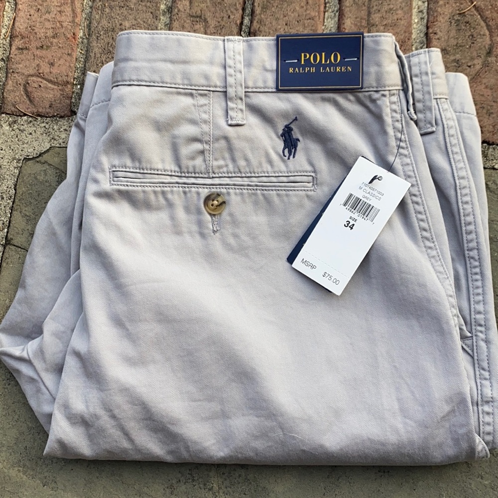 Polo men’s classic relax fit short 34 in waist gray-NWT
